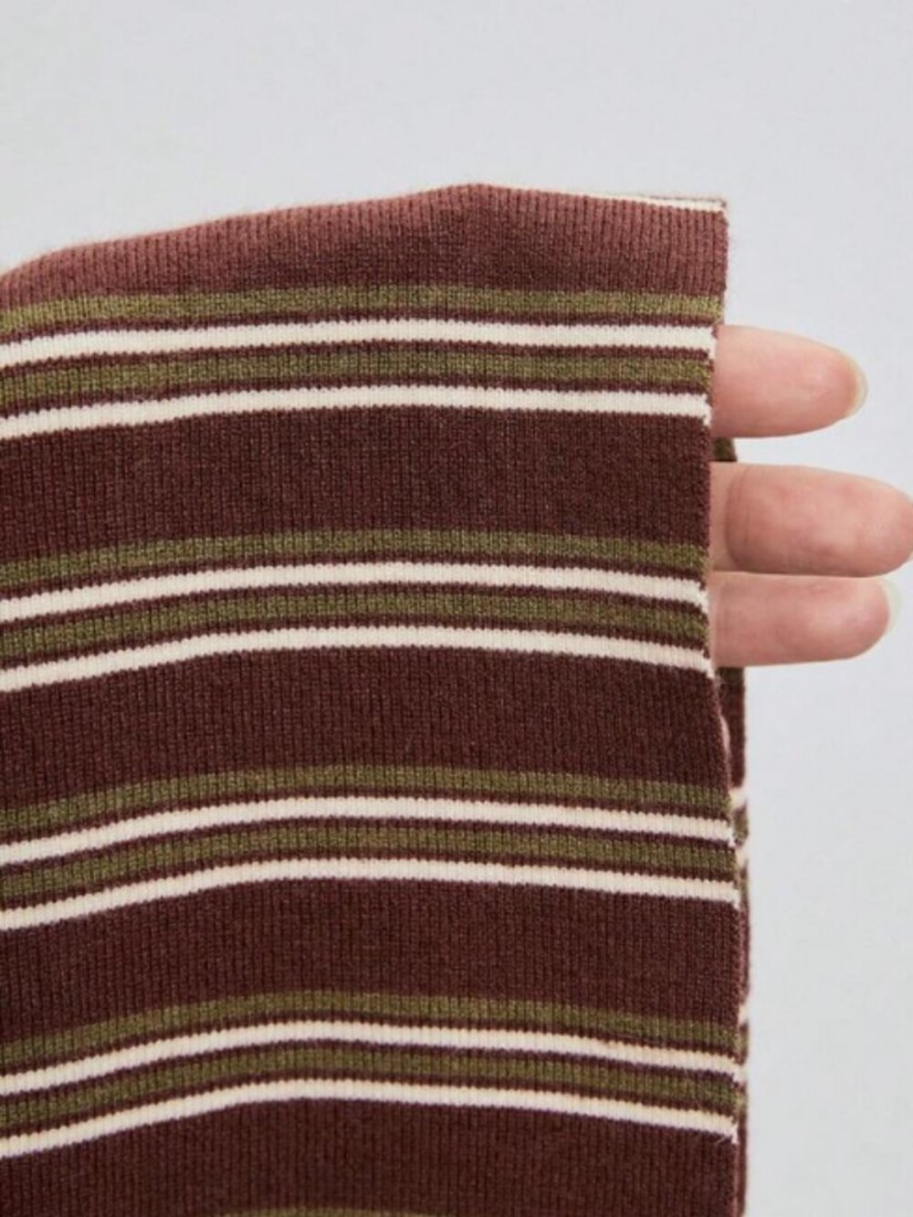 Women's Brown Striped Knit Cami Maxi Dress Beaded Straps Wool Blend Boho Summer - Picture 3 of 3